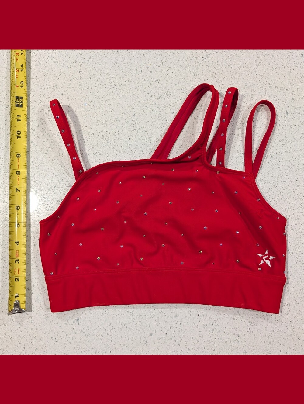 ALLSTAR Rebel Athletics AM Medium Cheer Cheerleading Sports Bra Top STRAPPY Red